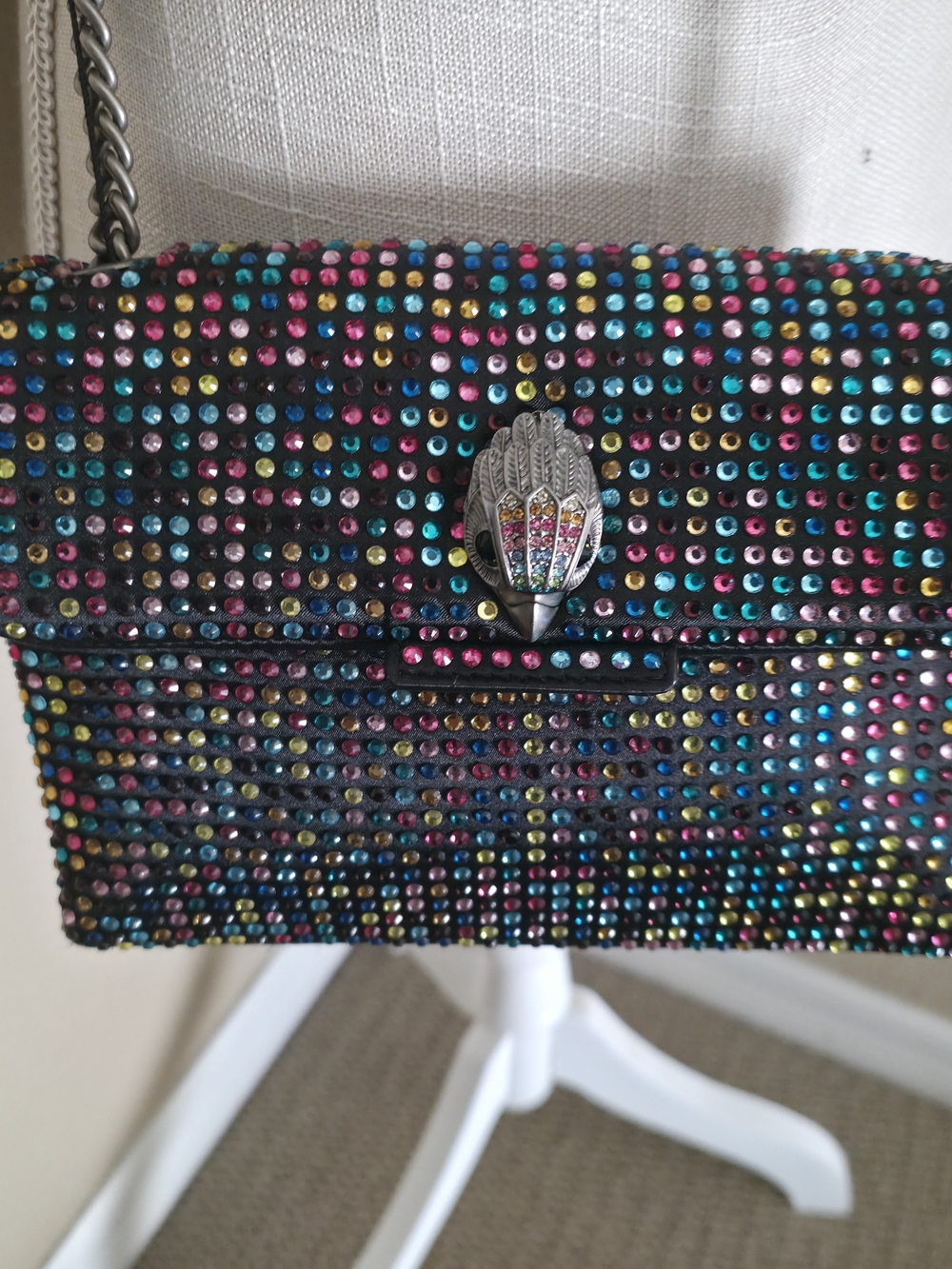Kurt Geiger Multicolor Crystal-Studded Evening Crossbody